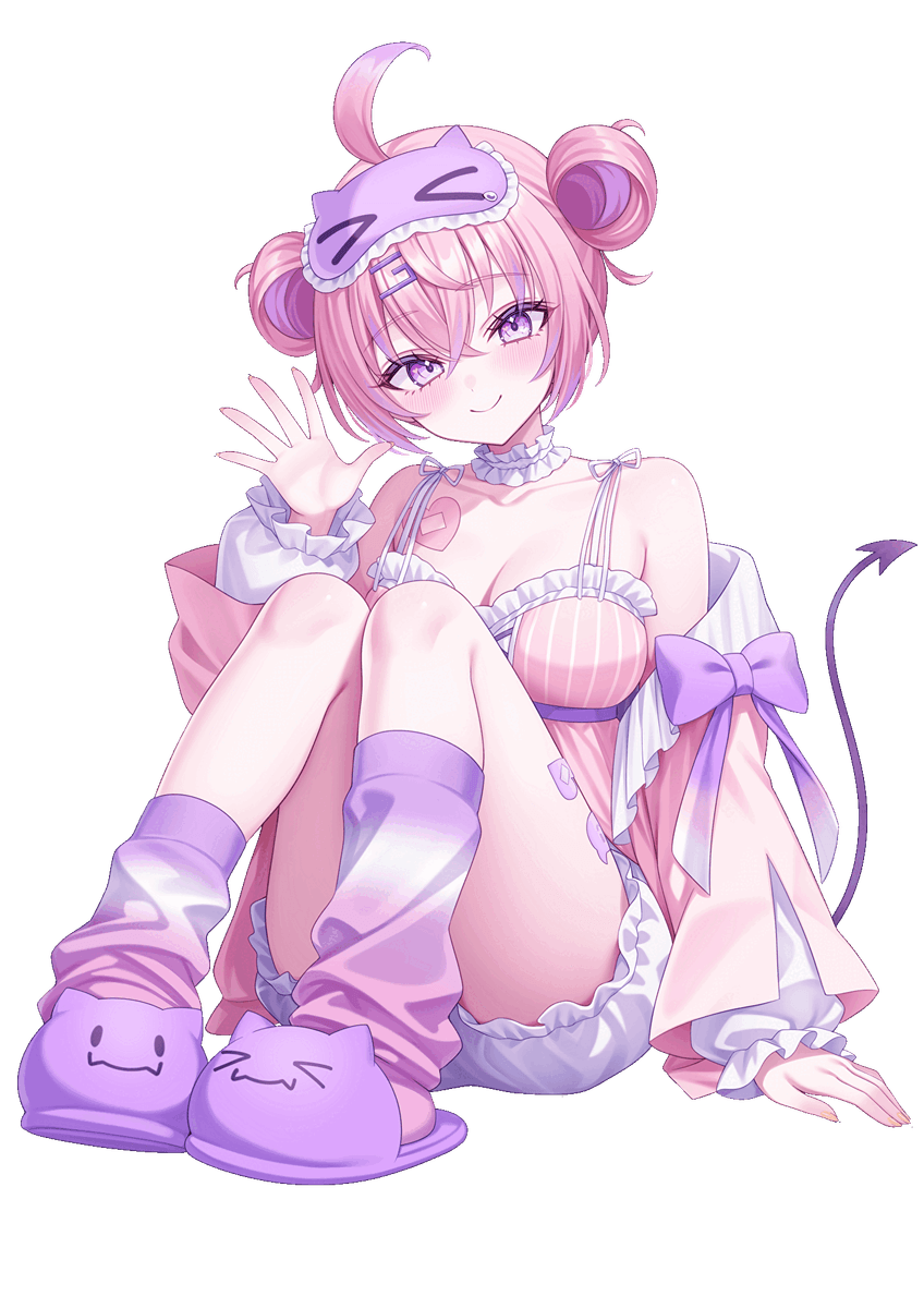 こんぶちゃんの立ち絵。座って手を振っているポーズ